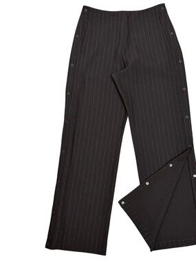 KITH Brinley TEARAWAY Pants Brown Pinstripe Luxury Casual Trousers Womens Small
